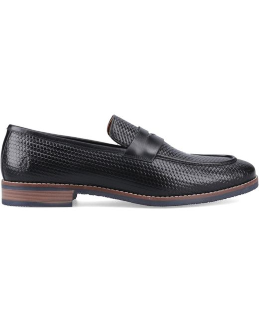 Hush Puppies Black Mitchell Leather Loafers for men