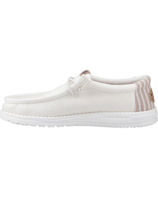 HeyDude White Wally Resort Synthetic Blend /Multi Moccasins Shoes for men