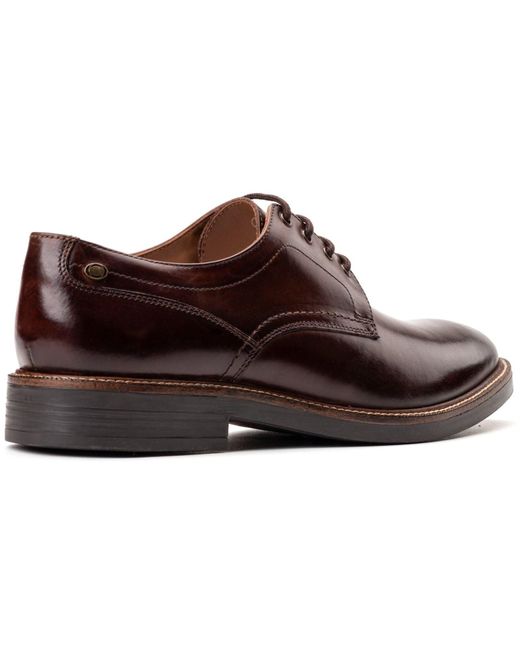Base London Brown Durham Leather Burnt Lace-Up Shoes for men