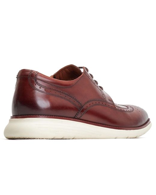 Base London Red Flight Leather Burnt Brogues Shoes for men