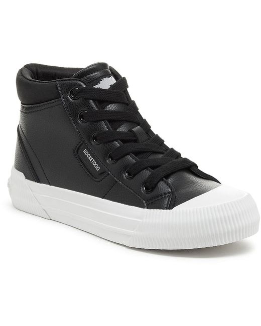 Rocket Dog Black Cheery Hi Synthetic Trainers