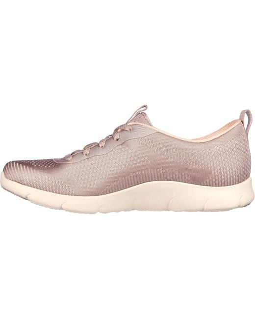 Skechers Gray Arch Fit Refine Classy Doll 104390-Dktp Dark Taupe Lace Up Shoes