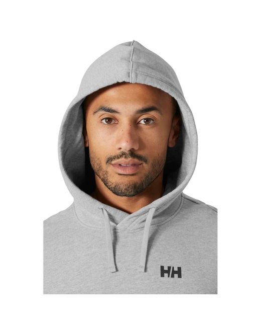Helly Hansen Sport Gray Core Graphic Hoodie Cotton Hooded Sweatshirt for men