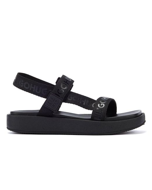 HUGO Black Emma Strap Women's Sandals