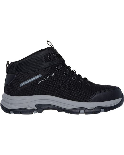 Skechers Blue Trego Trail Destination Synthetic /Charcoal Hiking Boots
