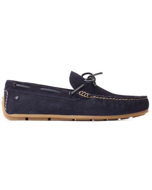 Base London Blue Brooks Leather Standard Loafers for men