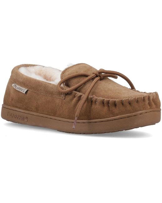 BEARPAW Brown Moc Ii Suede Hickory Slippers for men