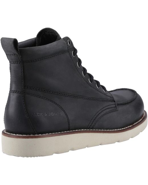 Jack & Jones Black Toronto Leather Ankle Boots