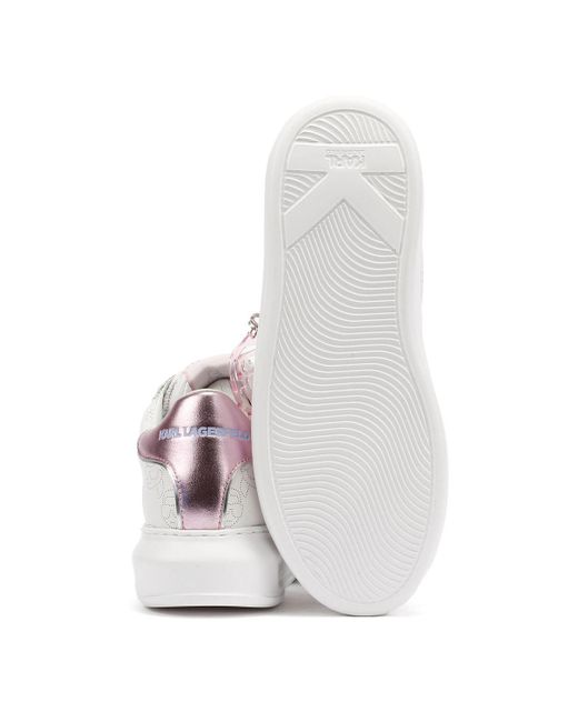 Karl Lagerfeld White Kapri Nft Plexi Pendant Leather /Lilac Trainers