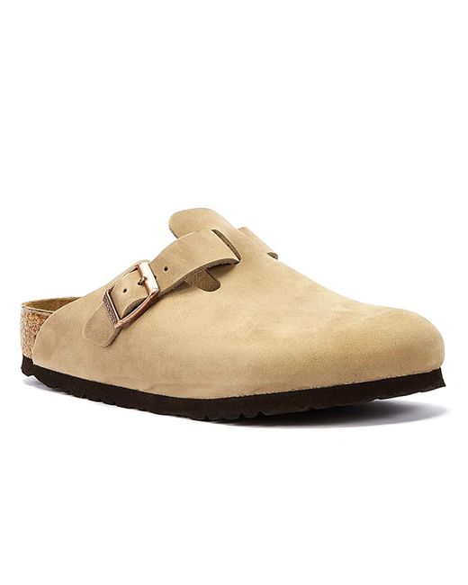 Birkenstock Boston Tabacco Brown Natural Oiled Leather Clogs