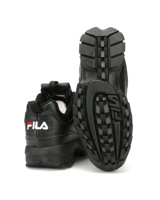 fila disruptor ii premium black velour trainers