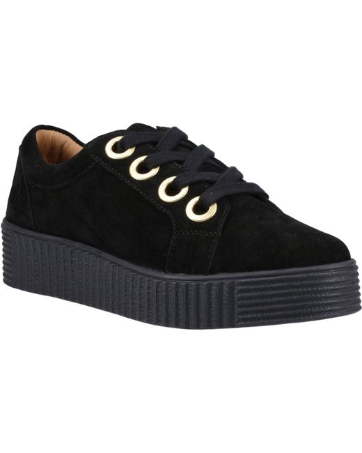 Hush Puppies Black Tamsin Suede Trainers