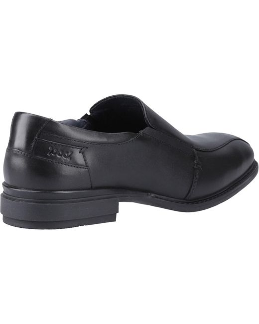 Pod Black Spear Leather Slip-On Shoes for men
