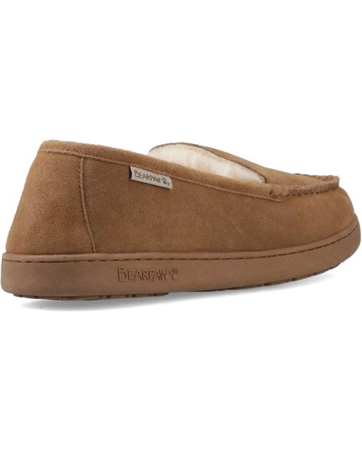 BEARPAW Brown Brian Suede Hickory Slippers for men