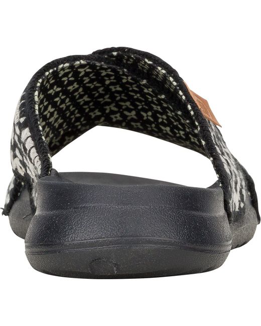 HeyDude Black Christi Slide Cottage Crochet Cotton Sandals