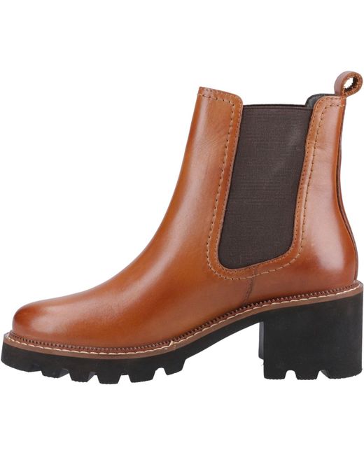 Hush Puppies Brown Gaia Leather Heeled Chelsea Boots
