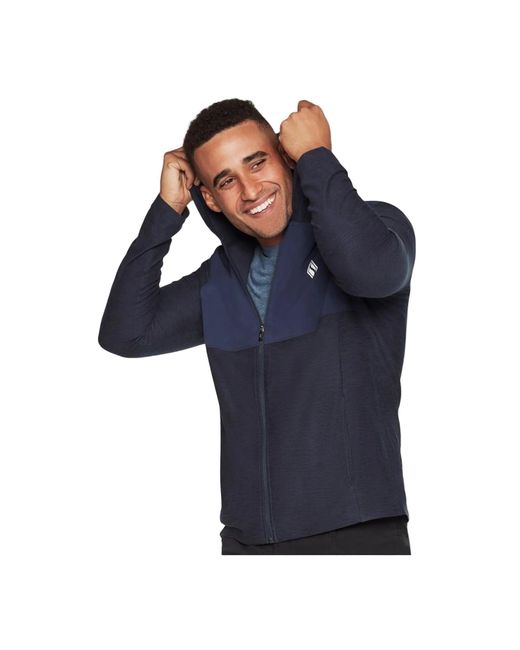 Skechers Blue Skech-Knits Ultra Go Lite Full Polyester Hooded Sweatshirt for men