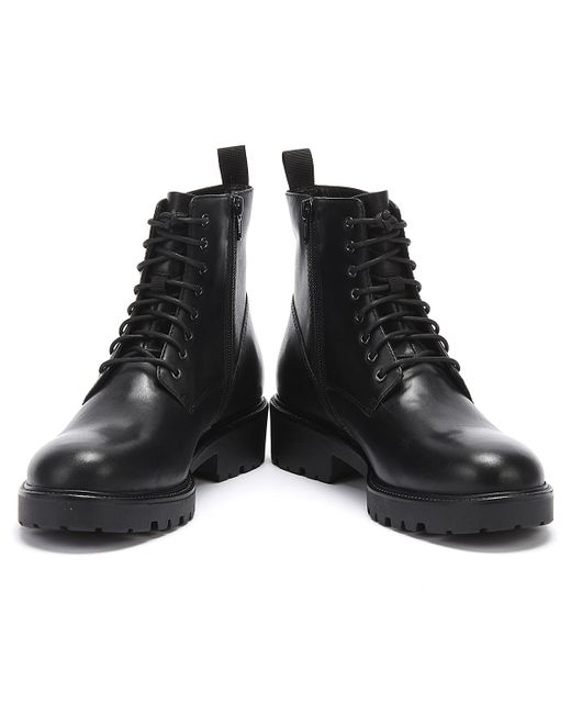 Damenschuhe Womens Vagabond Kenova Side Zip Boots Black Leather Boots  dear.co.th