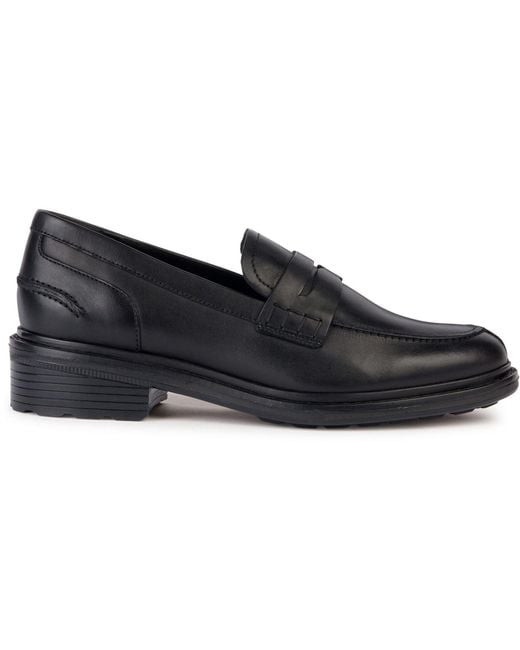 Geox Black D Walk Pleasure F Leather Moccasins Shoes