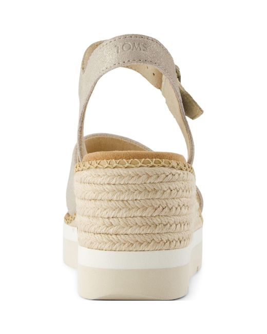 TOMS Metallic Darya Leather Champagne Sandals