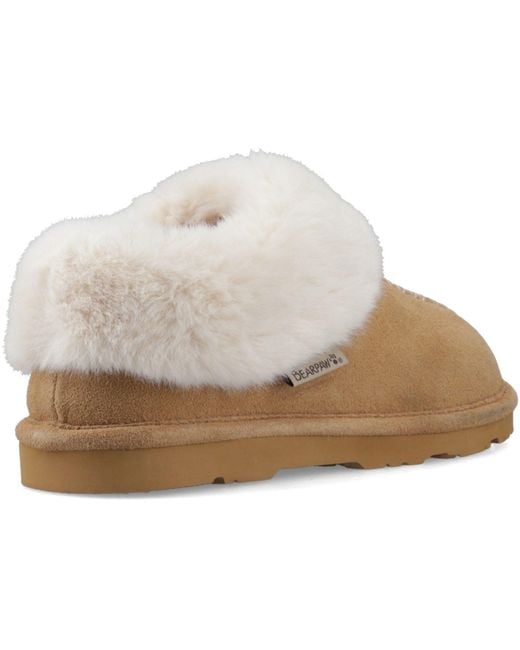 BEARPAW Natural Bella Suede Coffee Slippers