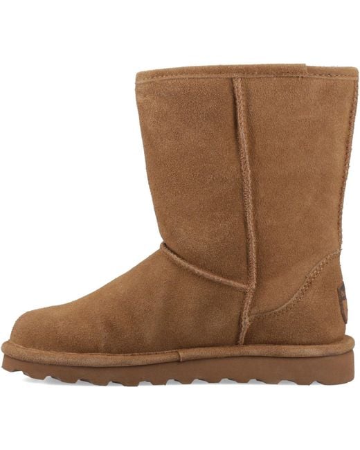 BEARPAW Brown Elle Short Suede Hickory Boots