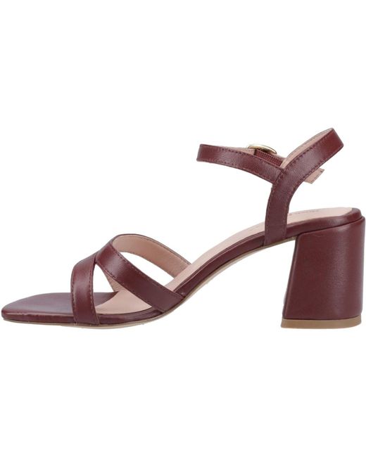 Hush Puppies Pink Nalani Leder Bordeaux Sandalen