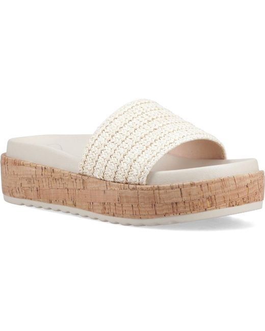 Rocket Dog White Faye Alti Raffia Textile Natural Sandals
