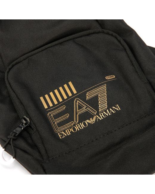 EA7 Train Core Large Polyester Zwarte Schoudertas in het Black