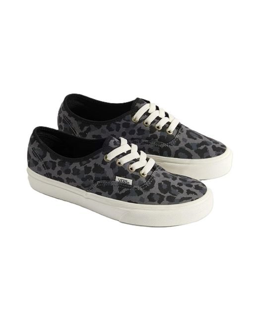 Vans Black Authentic Canvas Leopard/Pewter Trainers