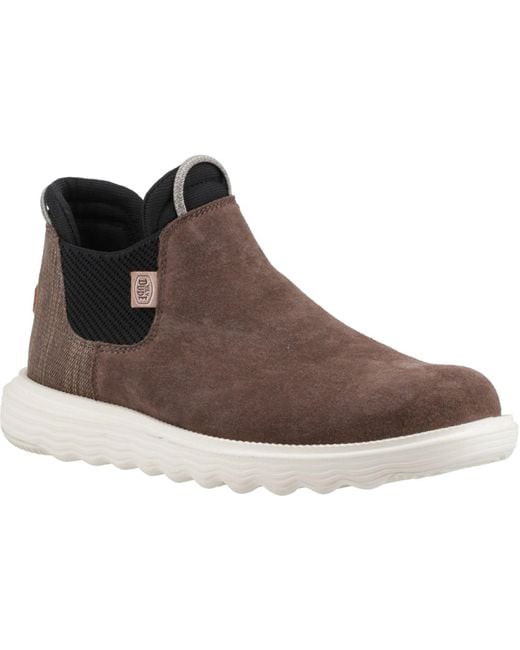 HeyDude Brown Branson Leder Kaffee Stiefel