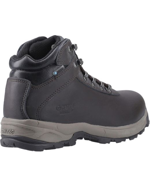 Hi-tec Black Eurotrek Lite Waterproof Faux Leather Dark Chocolate Hiking Boots