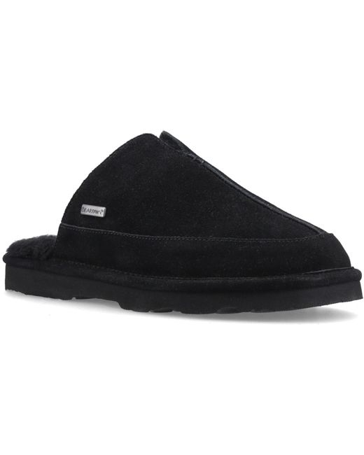 BEARPAW Black Walker Suede Slippers for men