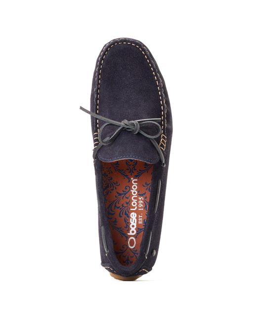 Base London Blue Brooks Leather Standard Loafers for men