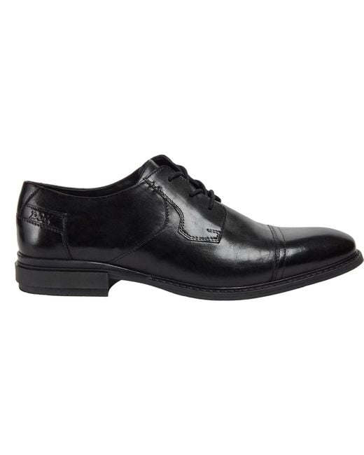 Pod Black Savage Leather/Textile Lace-Up Shoes for men