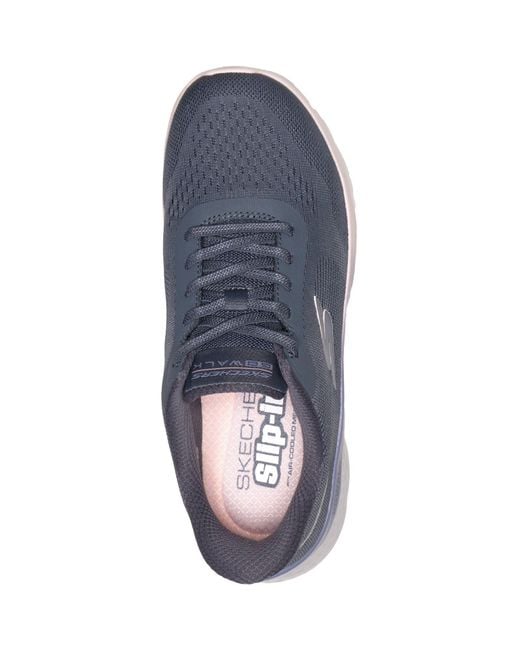 Skechers Blue Go Walk Flex Azriel Textile Textile/Trim Trainers