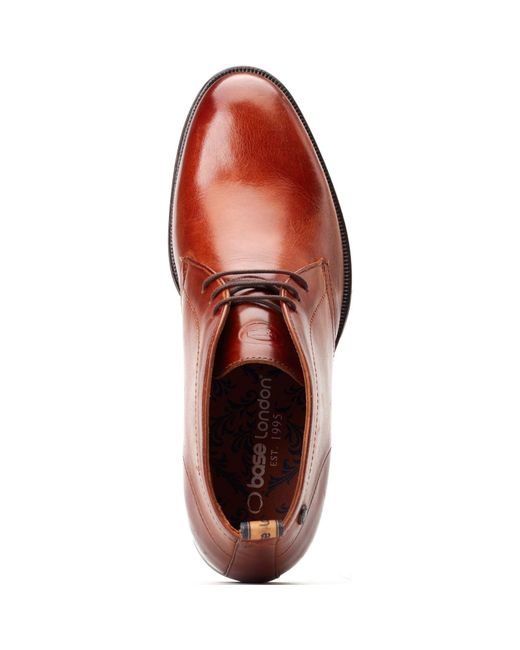 Base London Brown Wallis Leather Burnt Ankle Boots for men