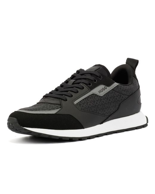 Icelin Runn Monogram Sneakers Nere Da Uomo di HUGO in Black da Uomo