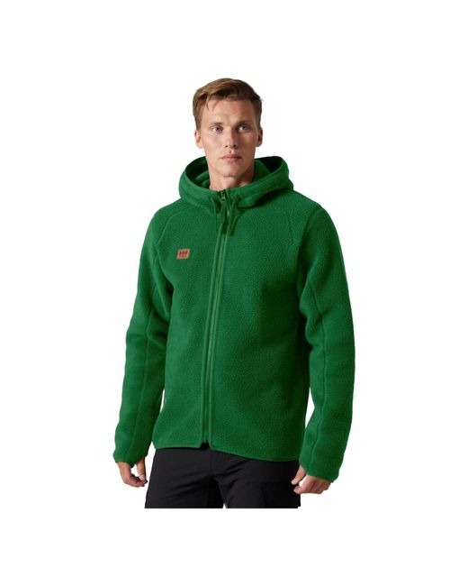 Helly Hansen Green Heritage Pile Hoodie Fleece Jacket for men