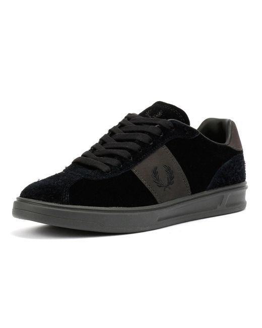 Fred Perry Suede Herren Sneaker Aus Schwarzem Wildleder in Black für Herren