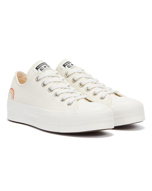 Converse White All Star Lift Summer Spirit Ox Weisse Sneakers
