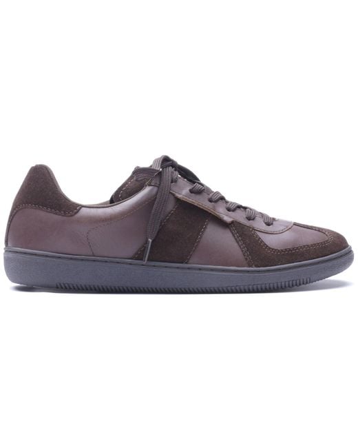 Base London Brown Tommo Leather Trainers for men