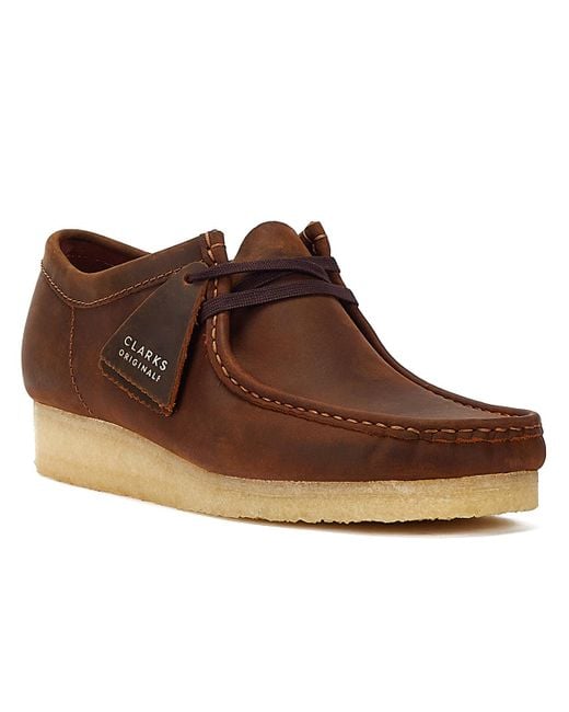 Clarks Brown Wallabee Leather Shoes for men