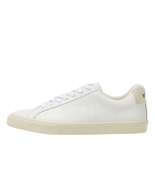 Veja White Esplar Logo-embossed Low-top Leather And Canvas Trainers