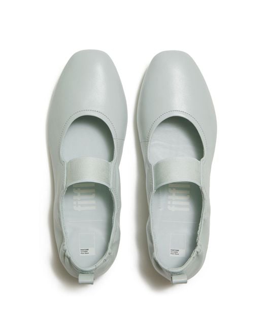 Fitflop Gray Delicato X Pantone Poise Leather Mary-Janes