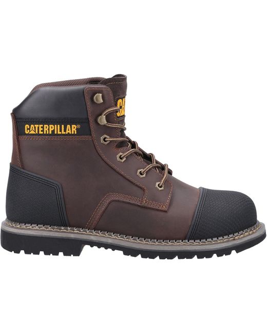 CAT Safety Brown Caterpillar Powerplant S3 Leather Safety Boots