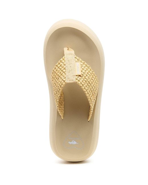 Rocket Dog White Sandy Raffia Textile Sandals
