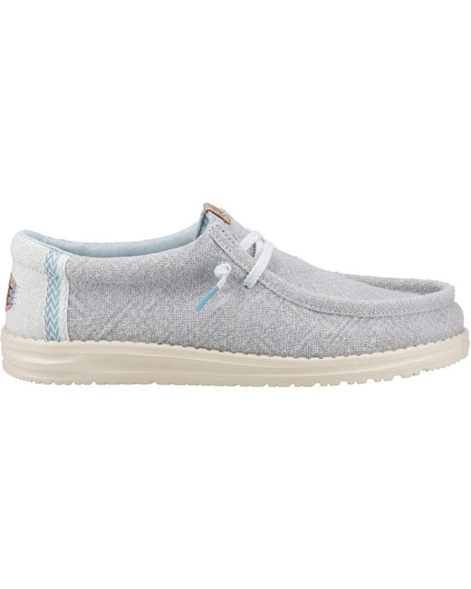 HeyDude Gray Wally Jute Jute Cloud/Dawn Moccasins Shoes for men