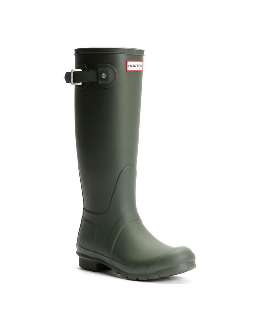 Hunter Green Original Tall Rubber Dark Wellington Boots