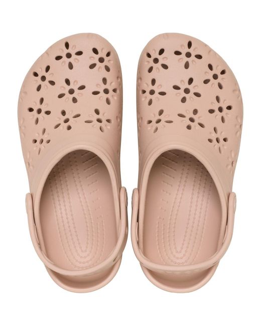 CROCSTM Classic Floral Cut-out Clog Pink Caramel Size 6 Uk / 7 Uk